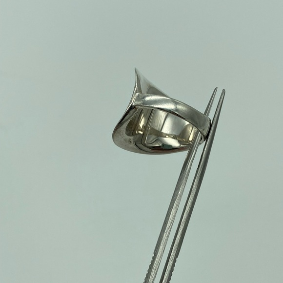 ☘️5 for $40☘️ Saddle Shaped Wide Concave Sterling Silver 925 Ring Size 7-7.25 - Picture 4 of 12